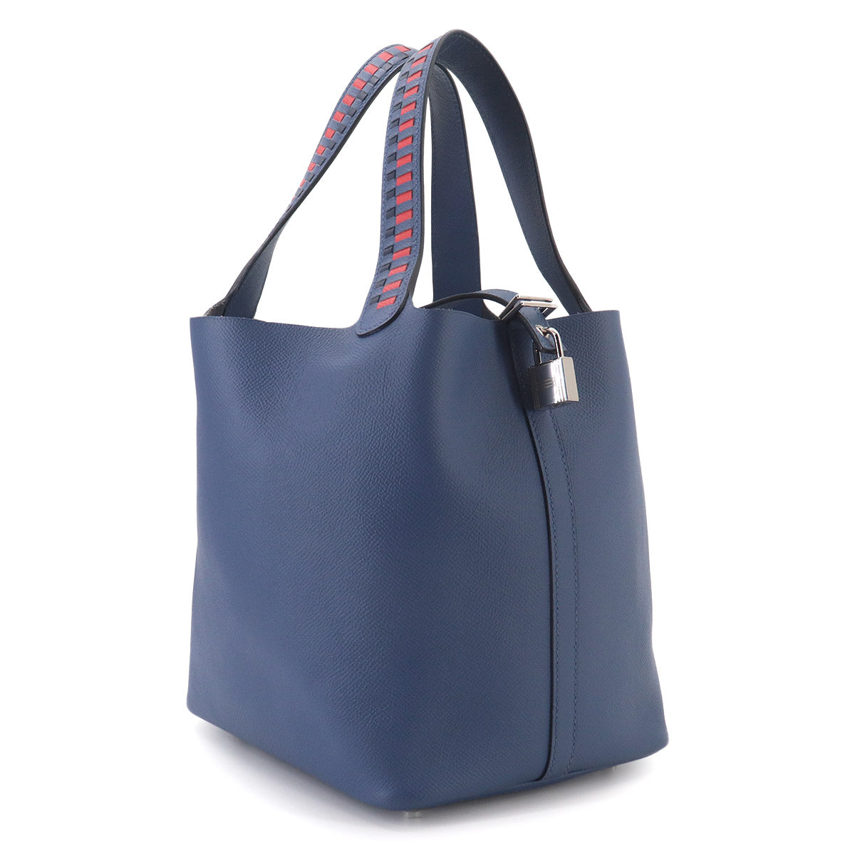 Picotin Lock MM Tressage Hand Bag Epsom Bleu Brighton Capucine