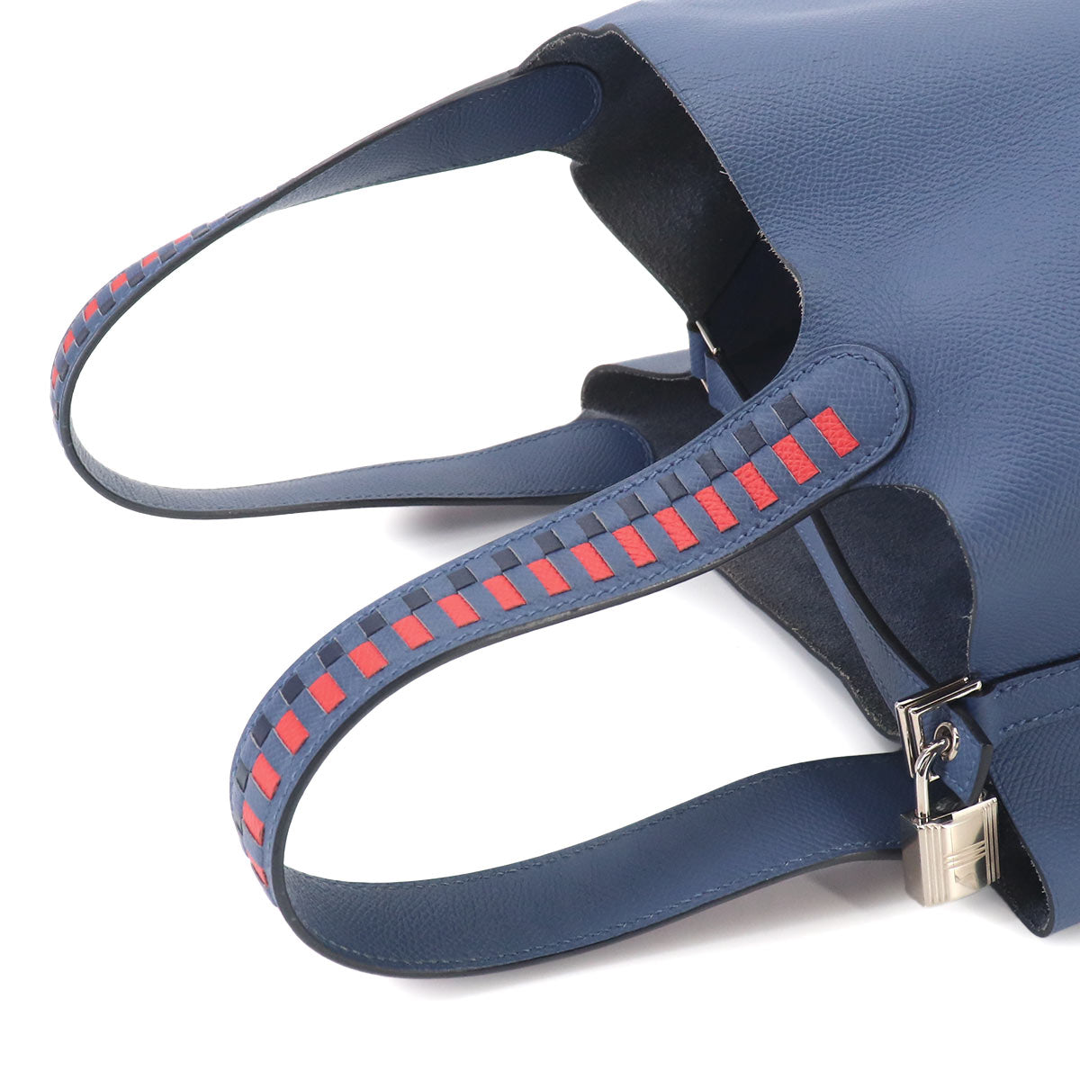 Picotin Lock MM Tressage Hand Bag Epsom Bleu Brighton Capucine