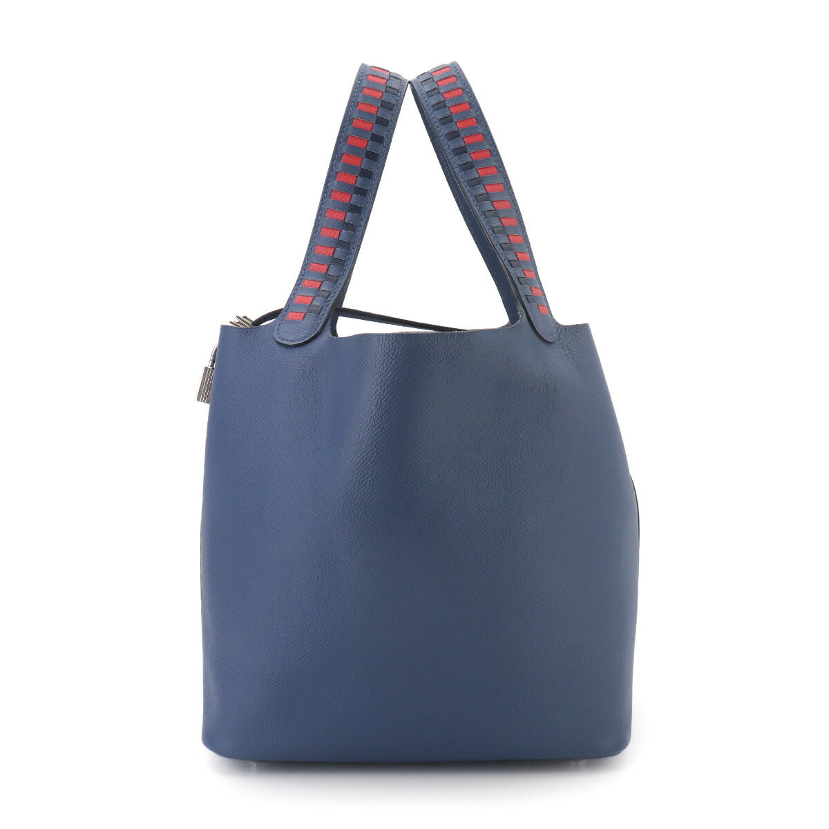 Picotin Lock MM Tressage Hand Bag Epsom Bleu Brighton Capucine