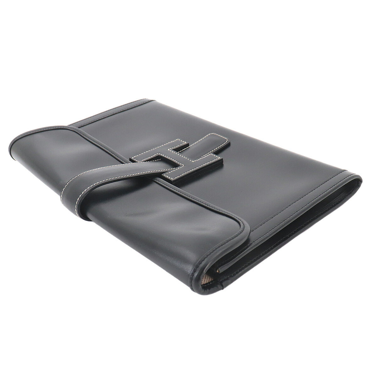 Jige PM Clutch Bag Box Calf Black Purse