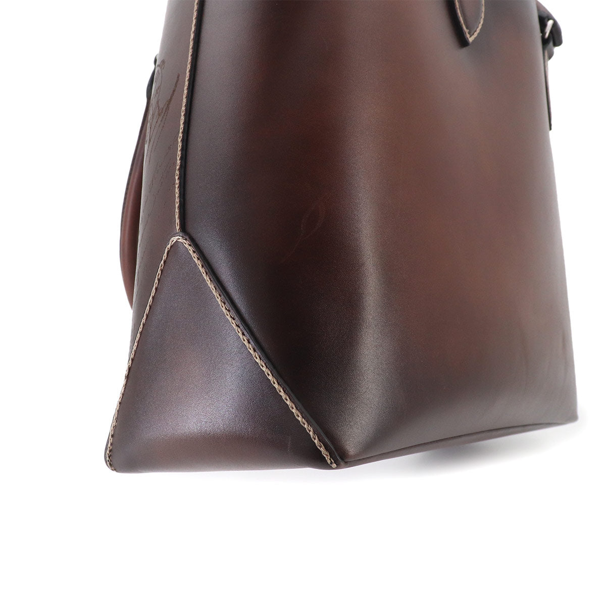Calligraphy Toujours Tote Bag Venezia Leather Brown