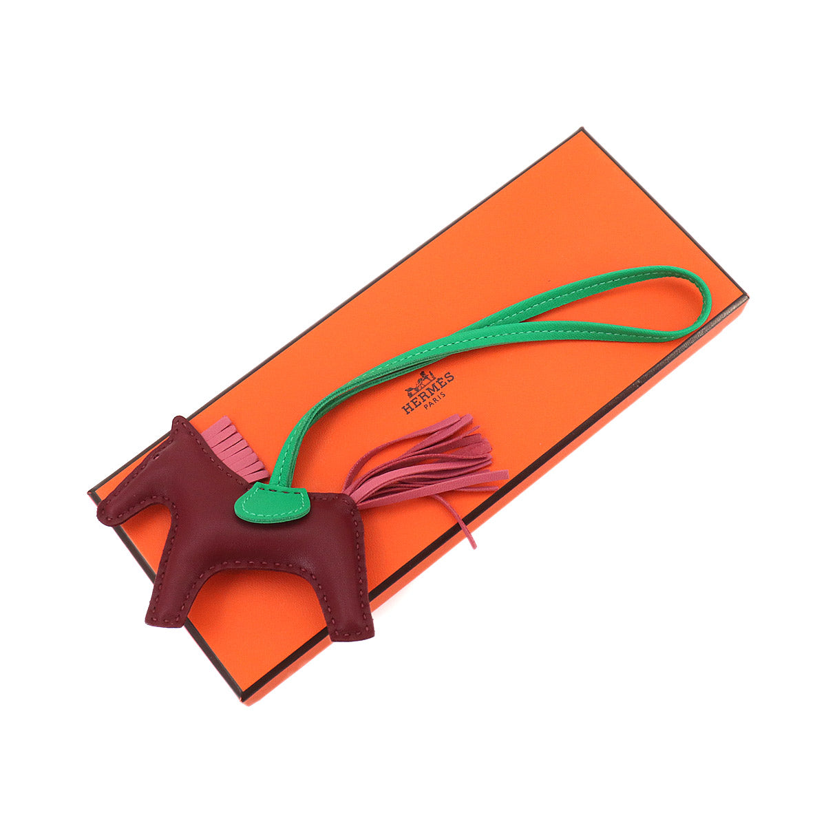Rodeo PM Bag Charm Agneau Milo Rouge H Menthe Rose Indien