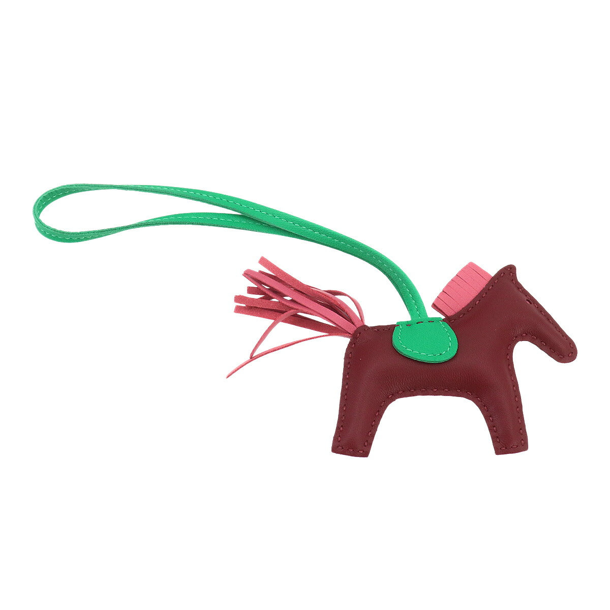 Rodeo PM Bag Charm Agneau Milo Rouge H Menthe Rose Indien