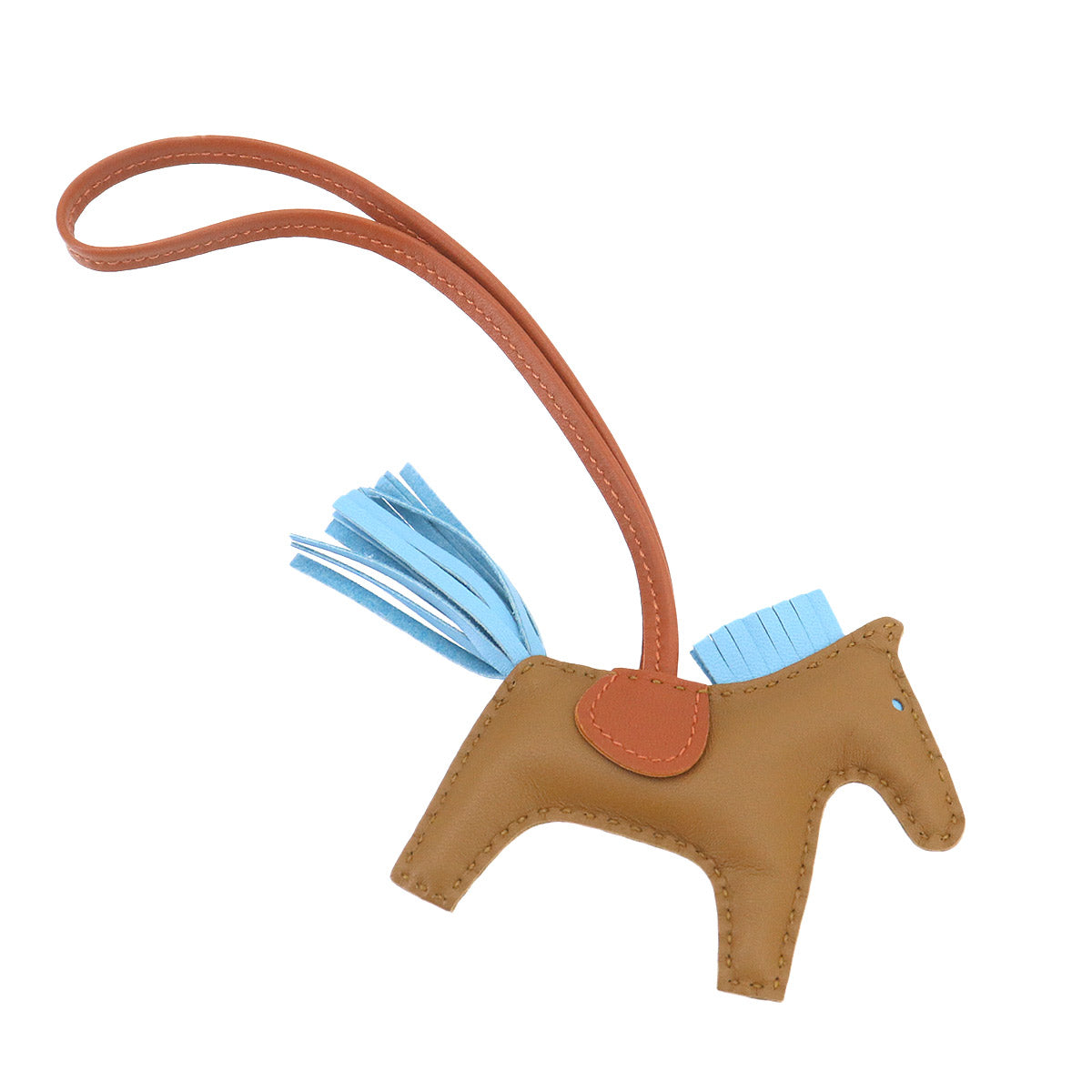 Rodeo PM Bag Charm Agneau Milo Craft Celeste Pain depice
