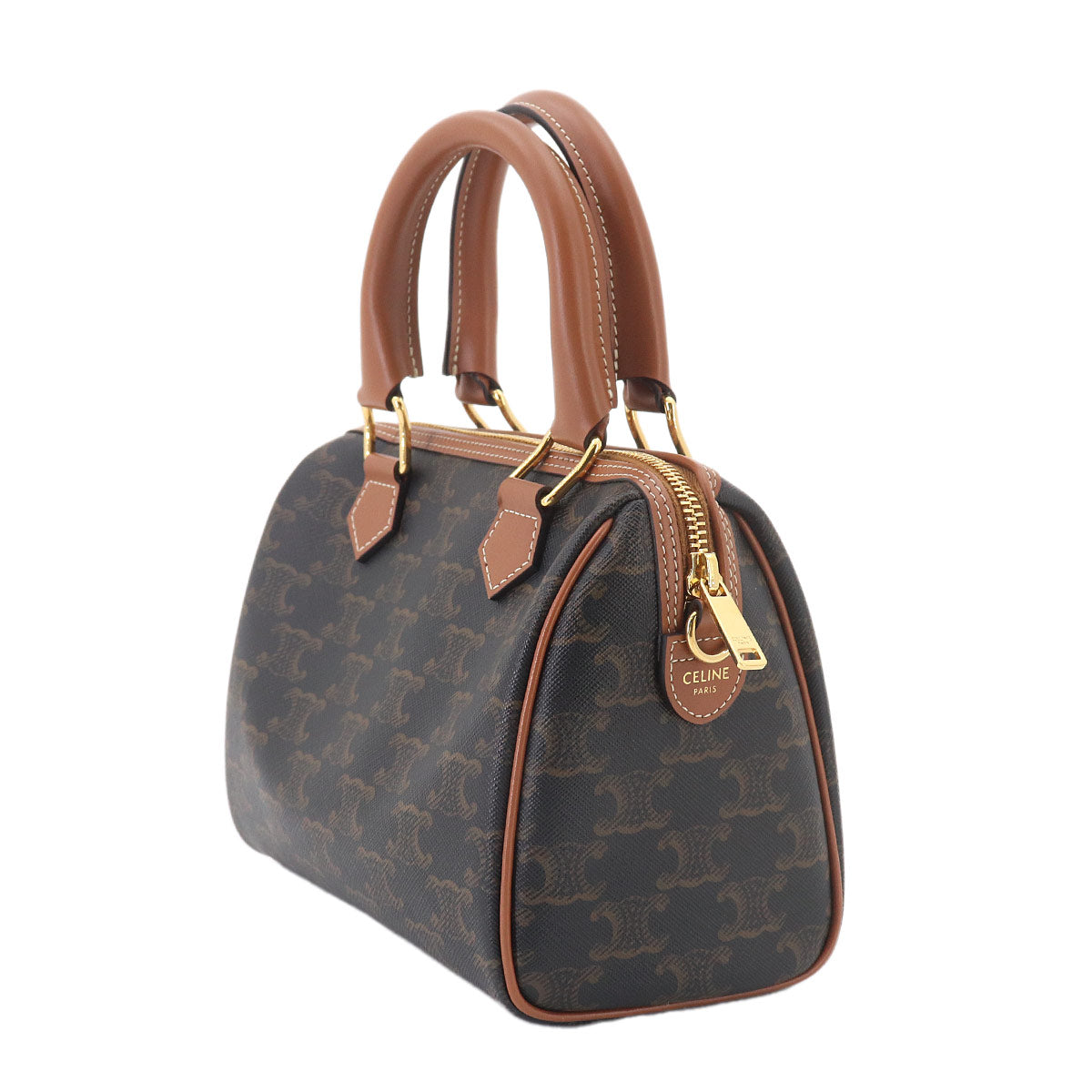 Triomphe Small Boston Bag Hand Shoulder PVC Leather 113772