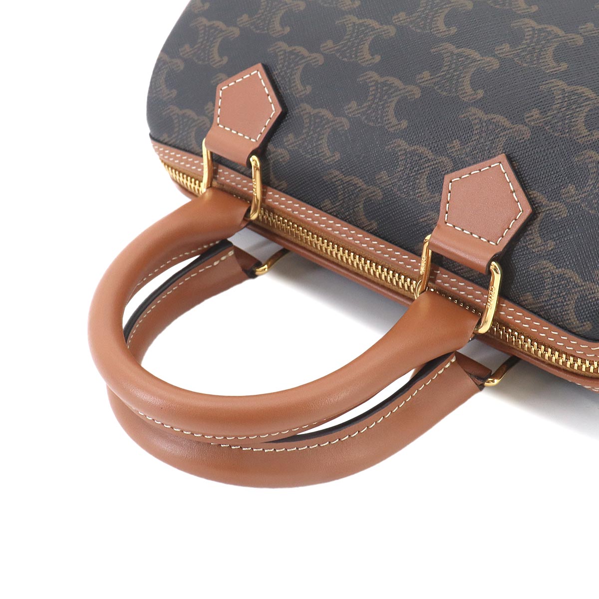 Triomphe Small Boston Bag Hand Shoulder PVC Leather 113772