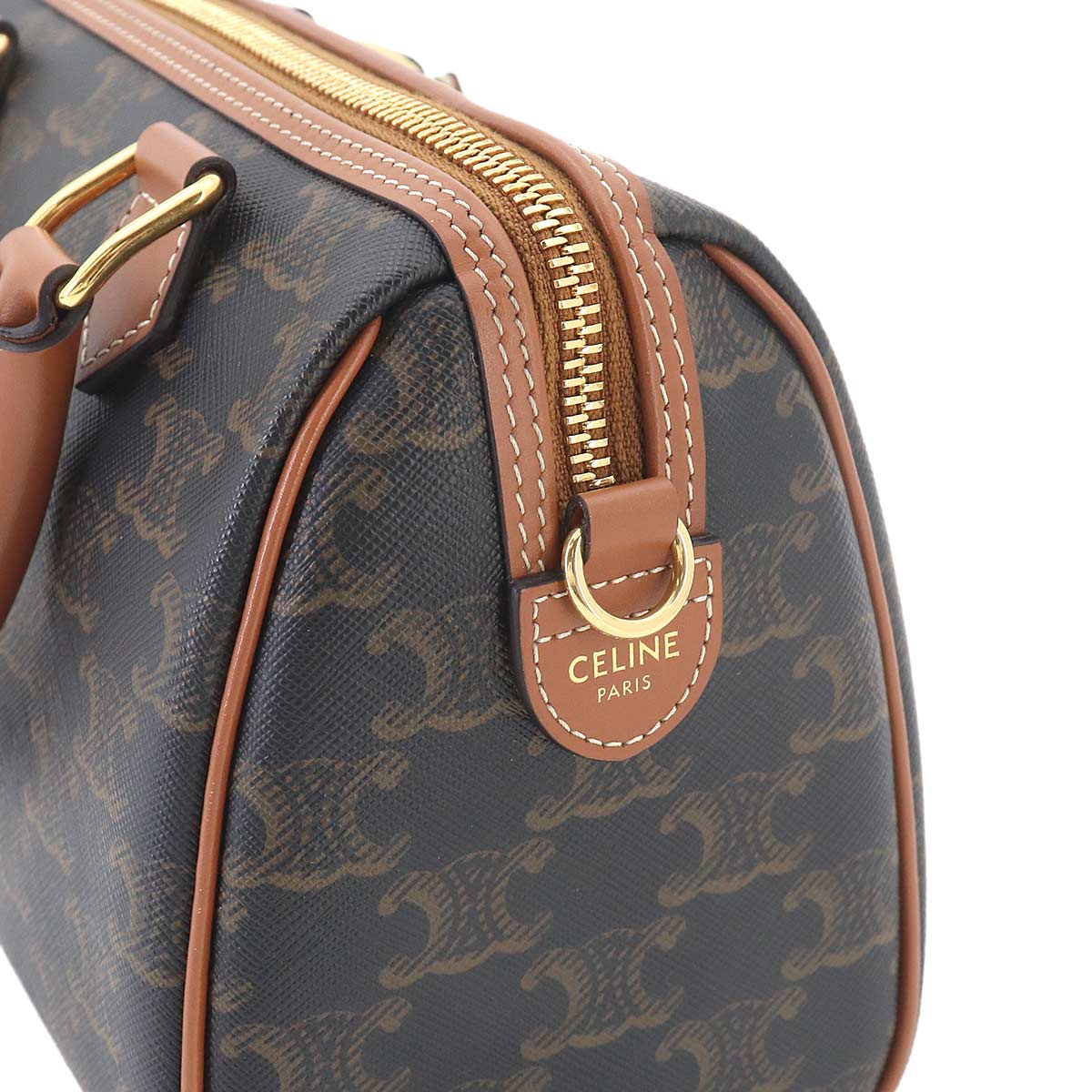 Triomphe Small Boston Bag Hand Shoulder PVC Leather 113772