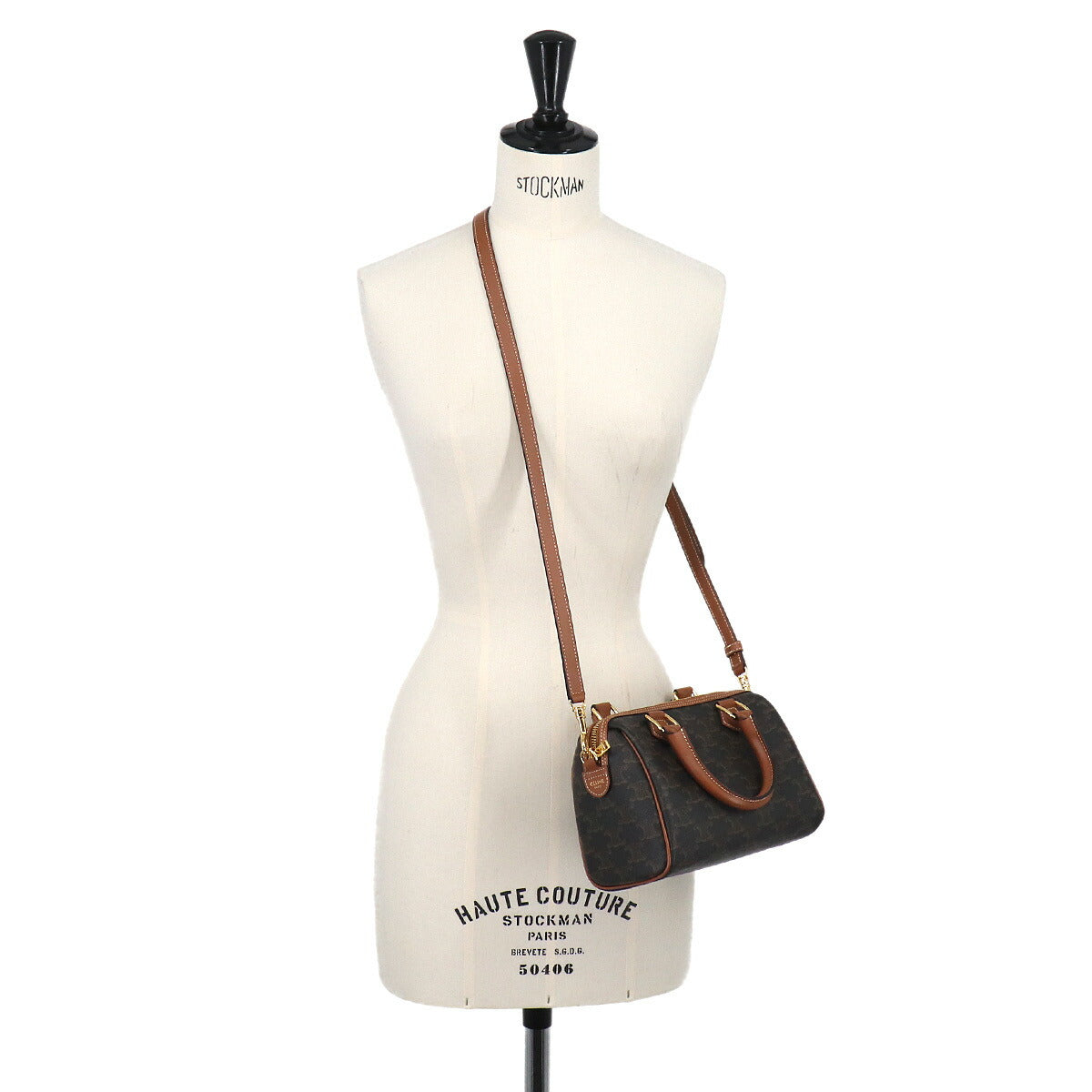 Triomphe Small Boston Bag Hand Shoulder PVC Leather 113772