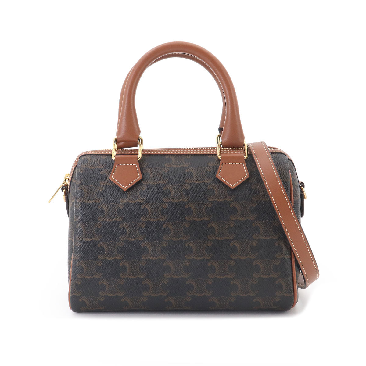 Triomphe Small Boston Bag Hand Shoulder PVC Leather 113772