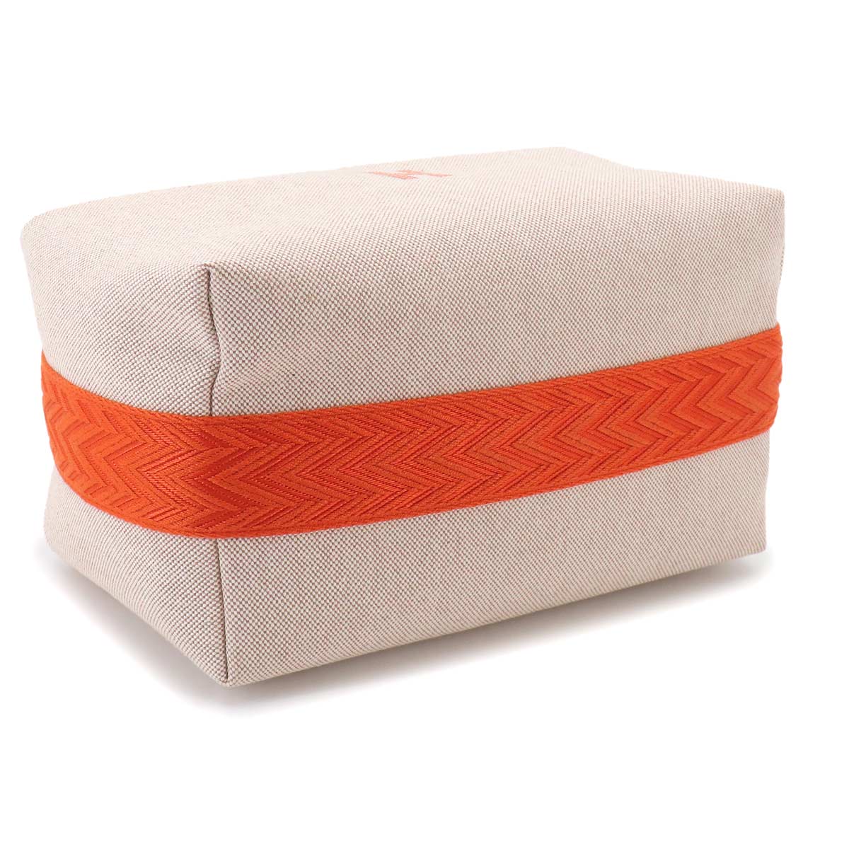 Bride a Brac GM Hand Bag Toile H Orange Naturel Pouch