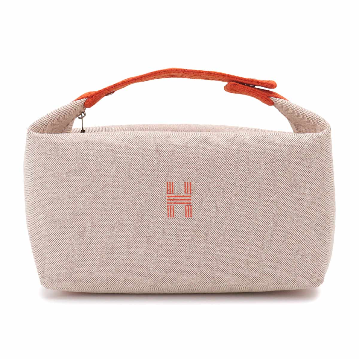 Bride a Brac GM Hand Bag Toile H Orange Naturel Pouch