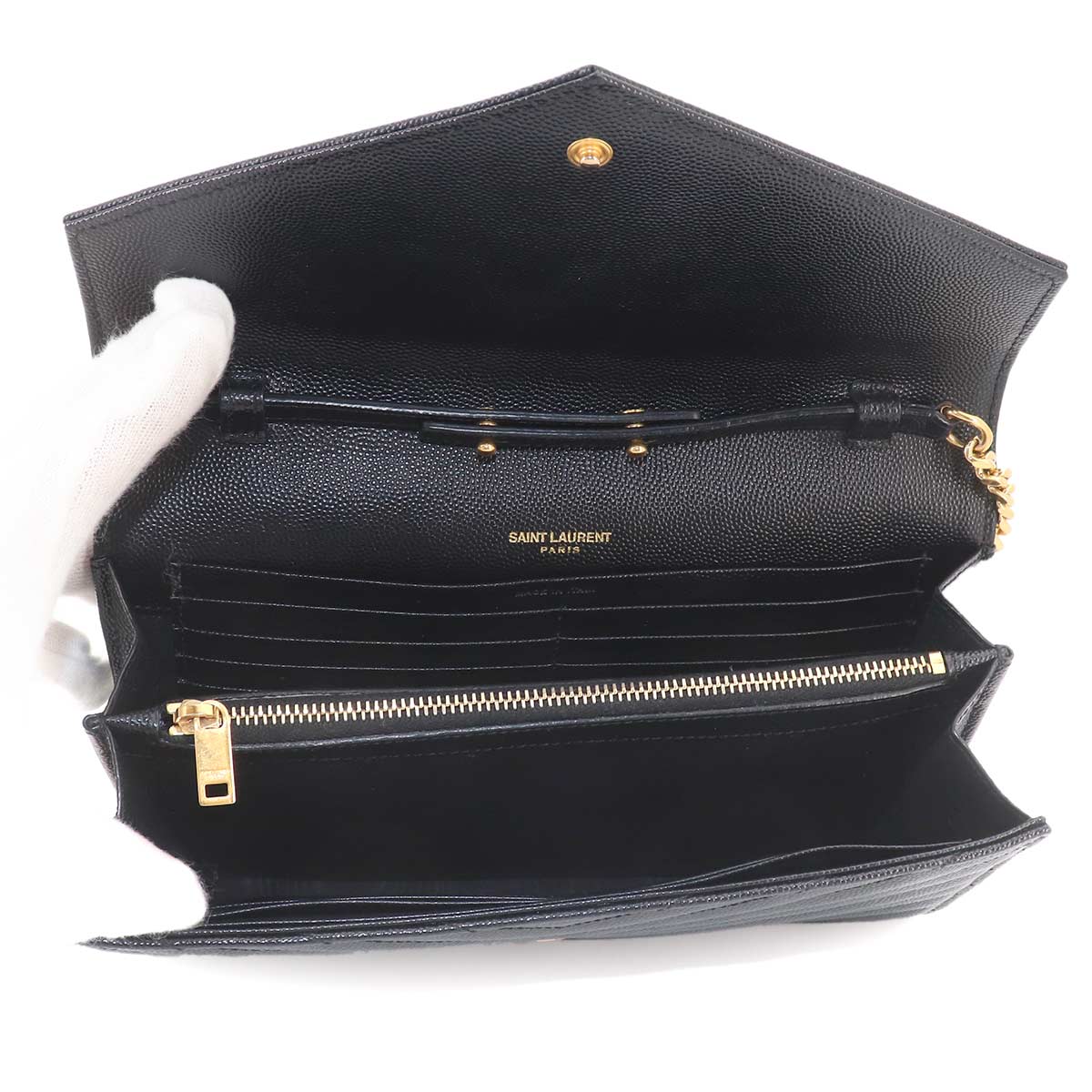 Cassandra Chain Wallet Leather Black 377828