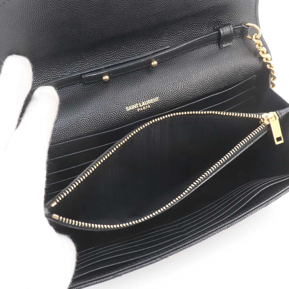 Cassandra Chain Wallet Leather Black 377828