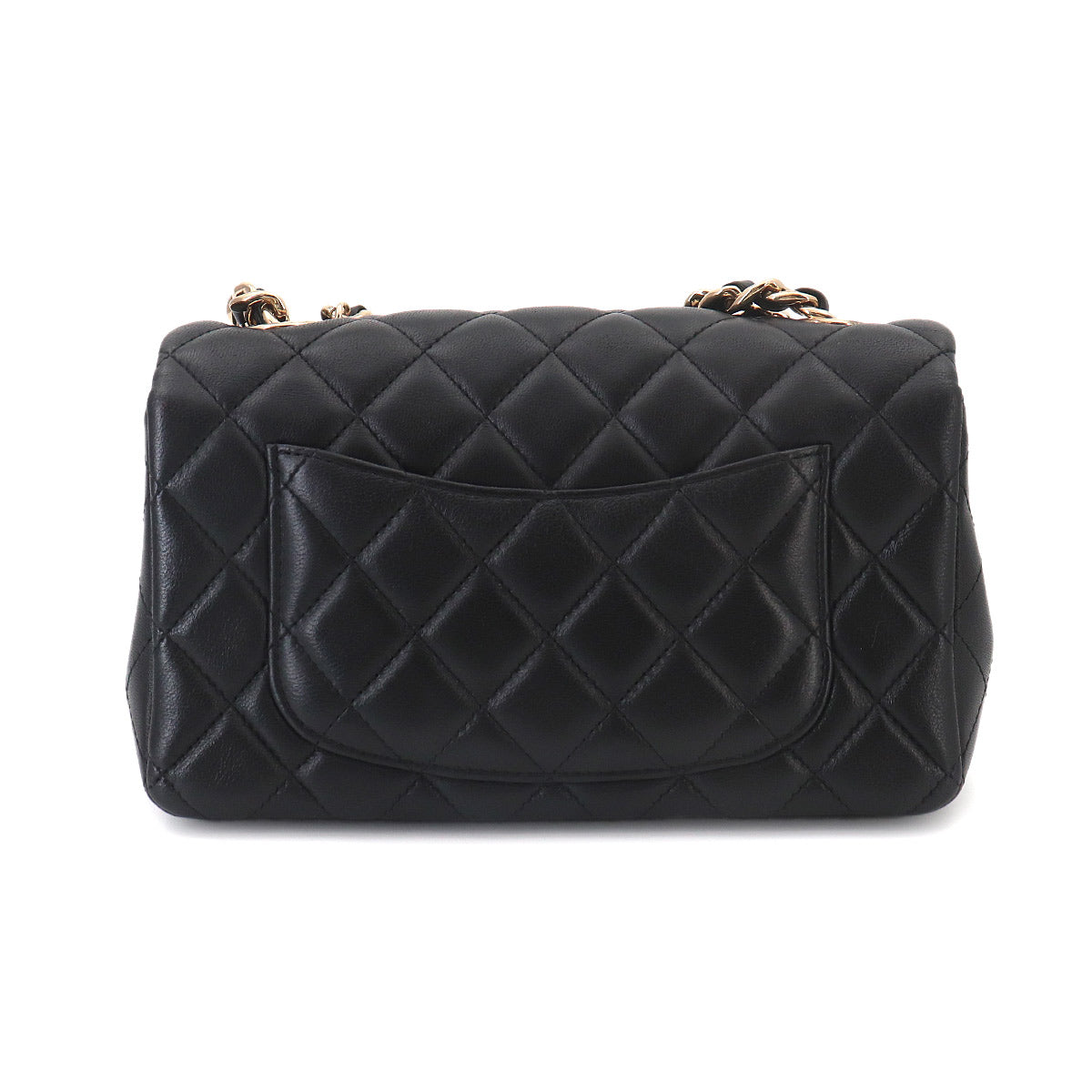 Mini Matelasse Hand Shoulder Bag Leather Black AS3326