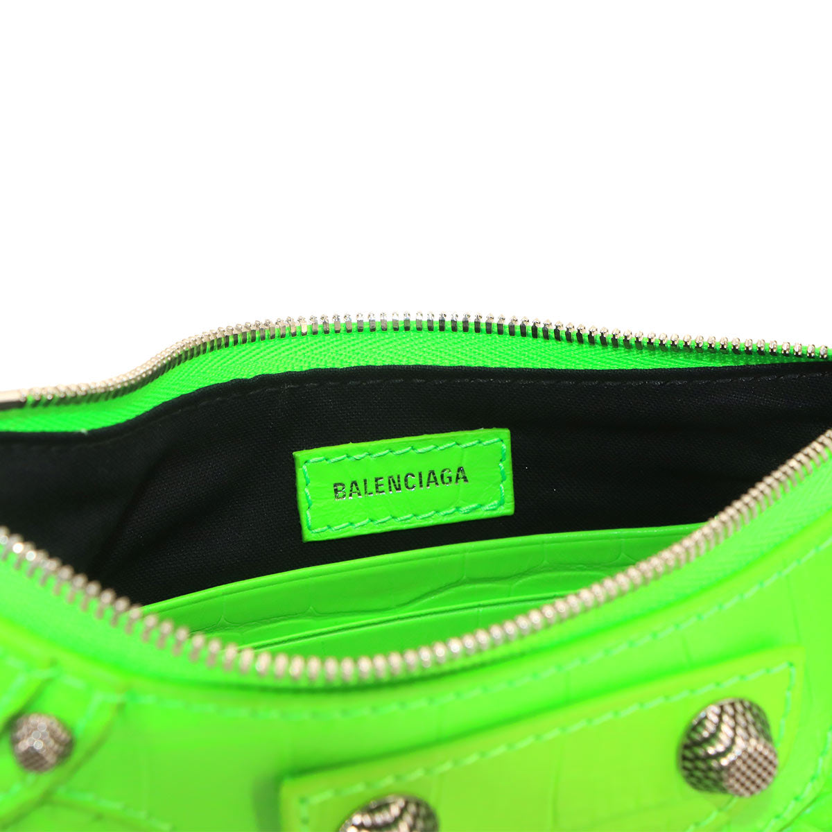 Le Cagole Mini Hand Shoulder Bag Leather Green 695814