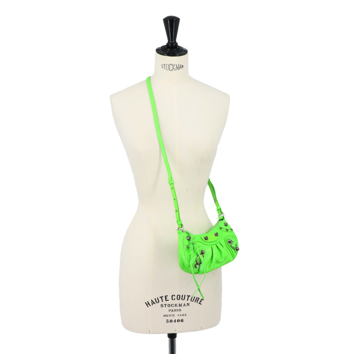 Le Cagole Mini Hand Shoulder Bag Leather Green 695814