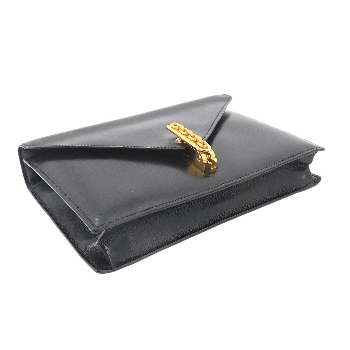 Alcazar Shoulder Bag Box Calf Leather Black Vintage Antique