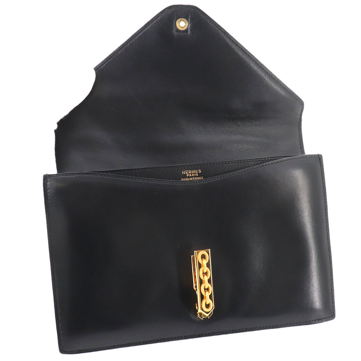 Alcazar Shoulder Bag Box Calf Leather Black Vintage Antique