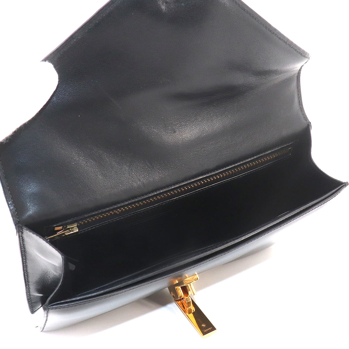 Alcazar Shoulder Bag Box Calf Leather Black Vintage Antique