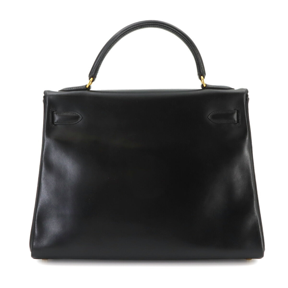 Kelly 32 Box calf Black Hand Shoulder Bag Vintage Purse