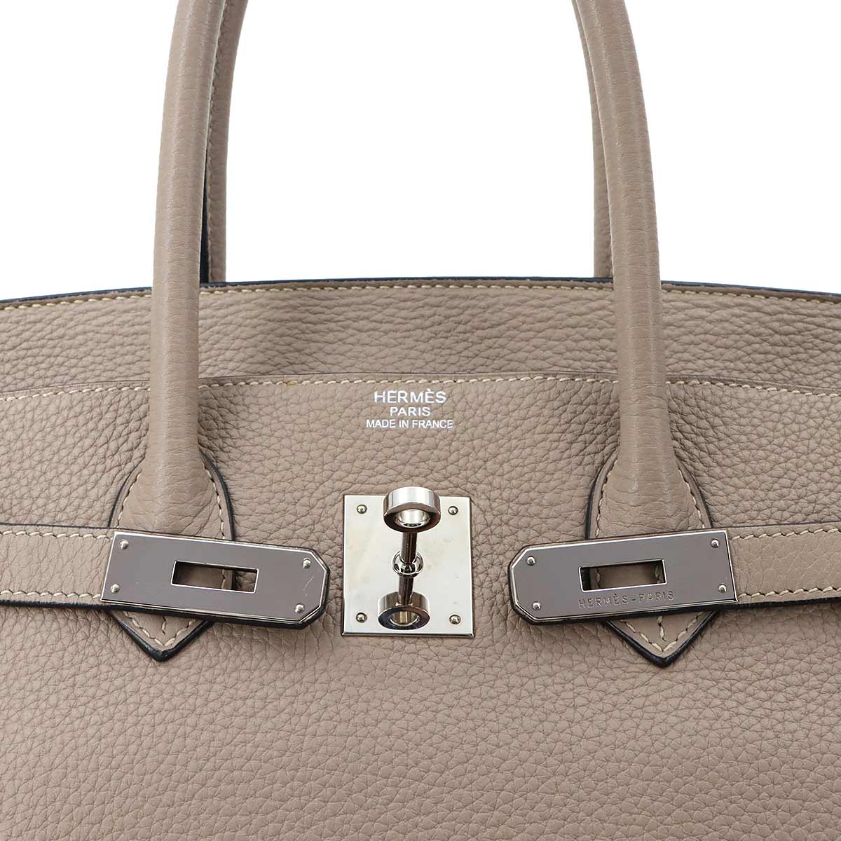 Birkin 35 Taurillon Clemence Gris Tourterelle Hand Bag Purse