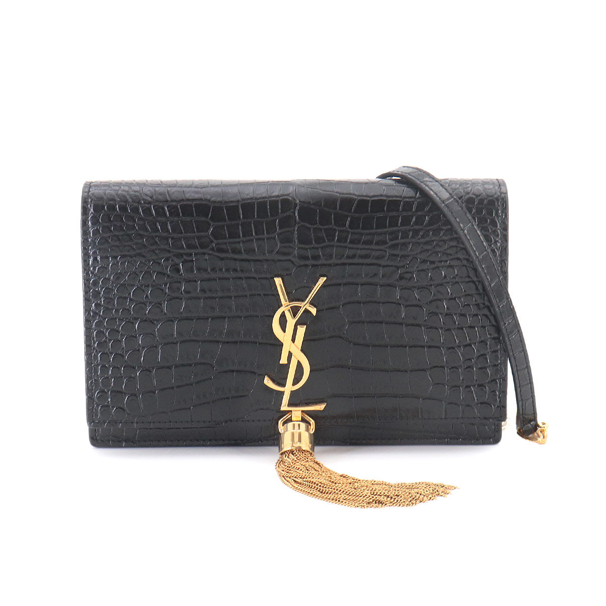 Kate Chain Long Wallet Leather Black 452159