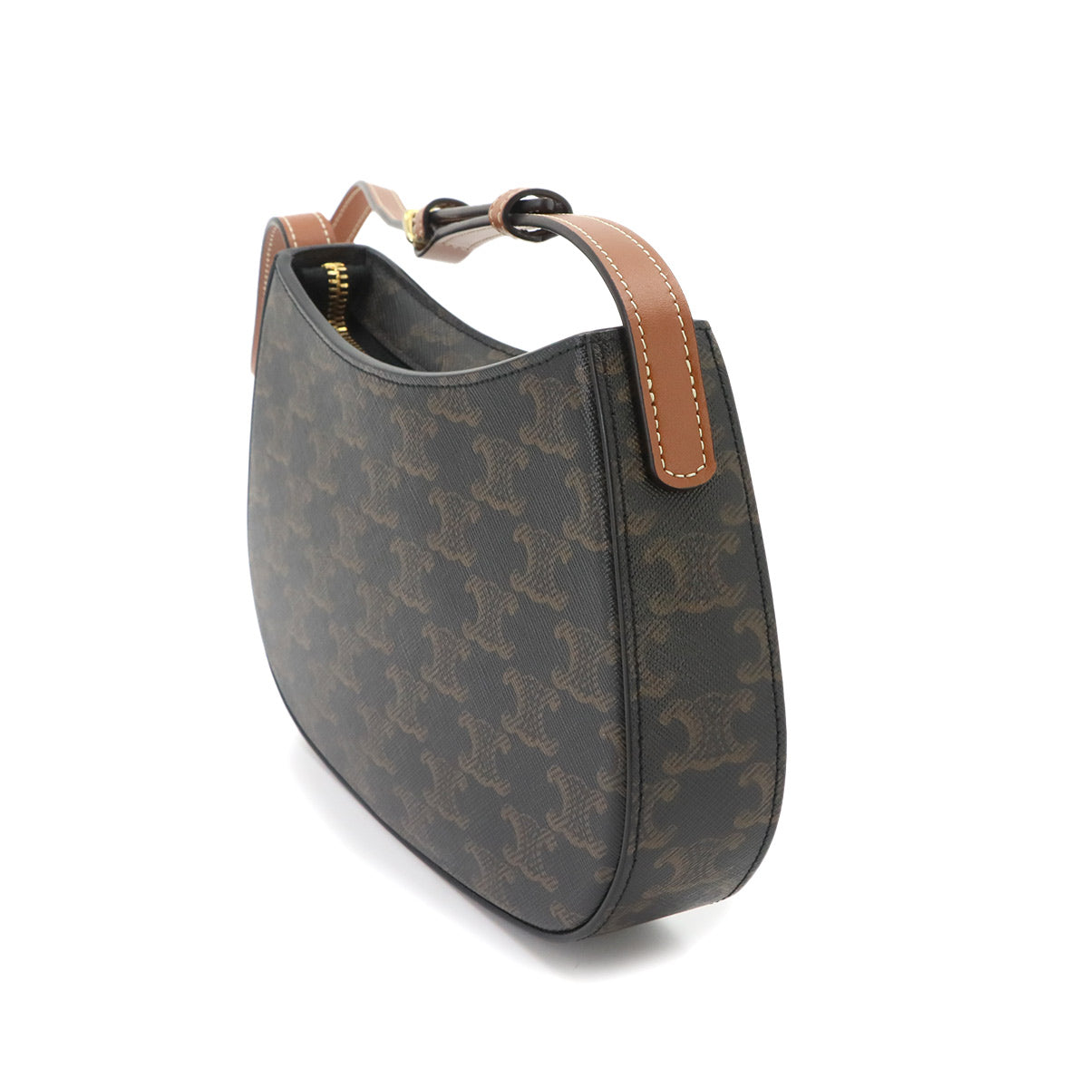 Triomphe Shoulder Bag PVC Leather Brown 115702