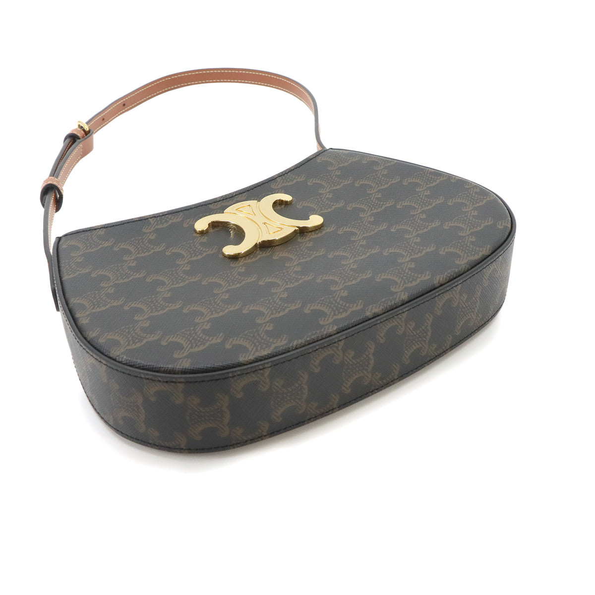 Triomphe Shoulder Bag PVC Leather Brown 115702