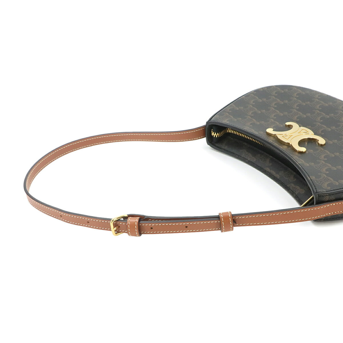 Triomphe Shoulder Bag PVC Leather Brown 115702