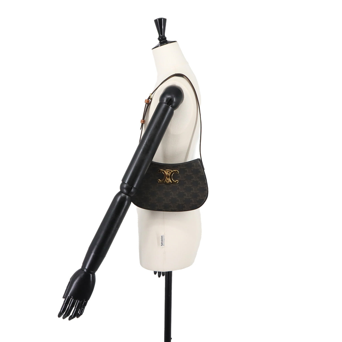Triomphe Shoulder Bag PVC Leather Brown 115702