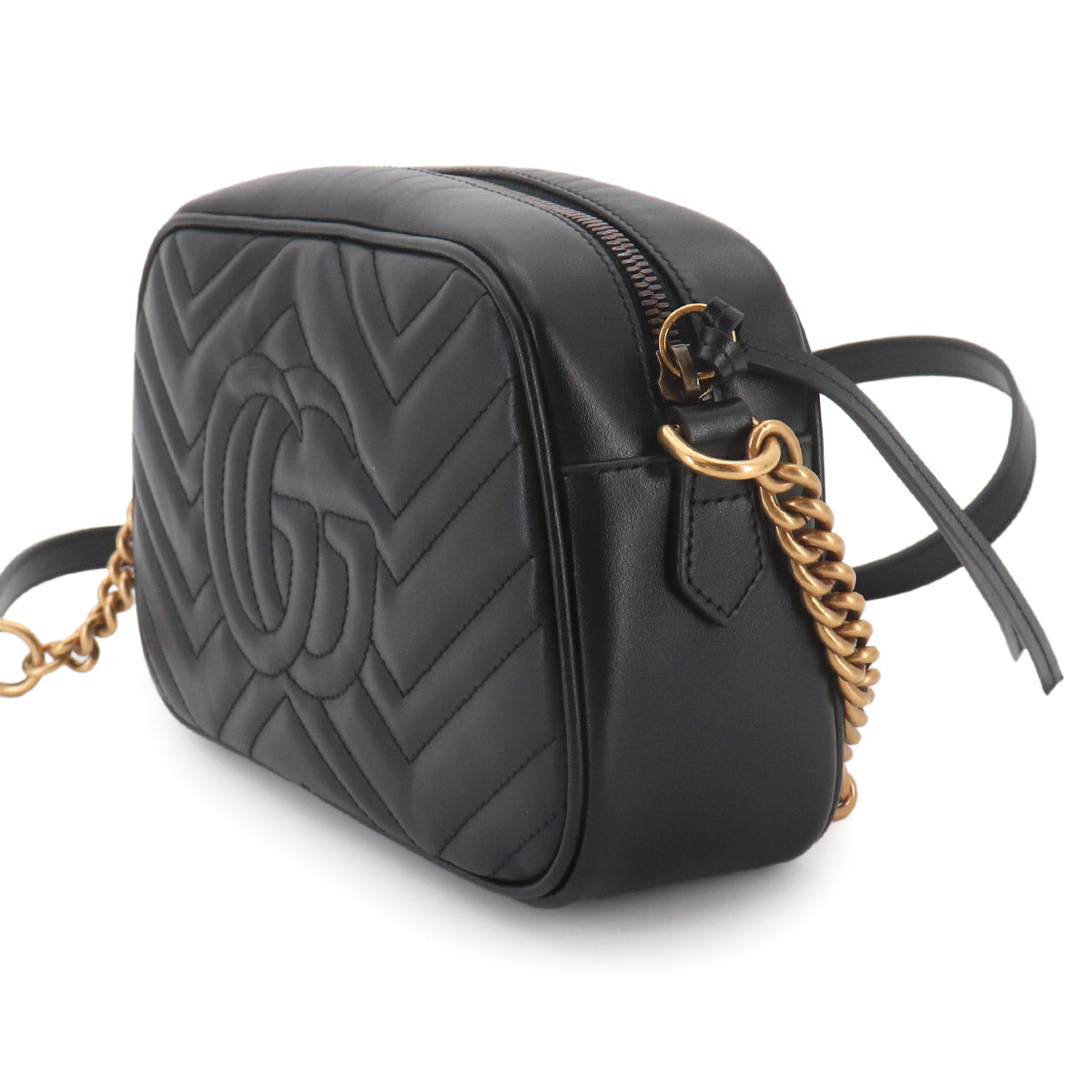 GG Marmont Chain Shoulder Bag Leather Black 447632 Purse