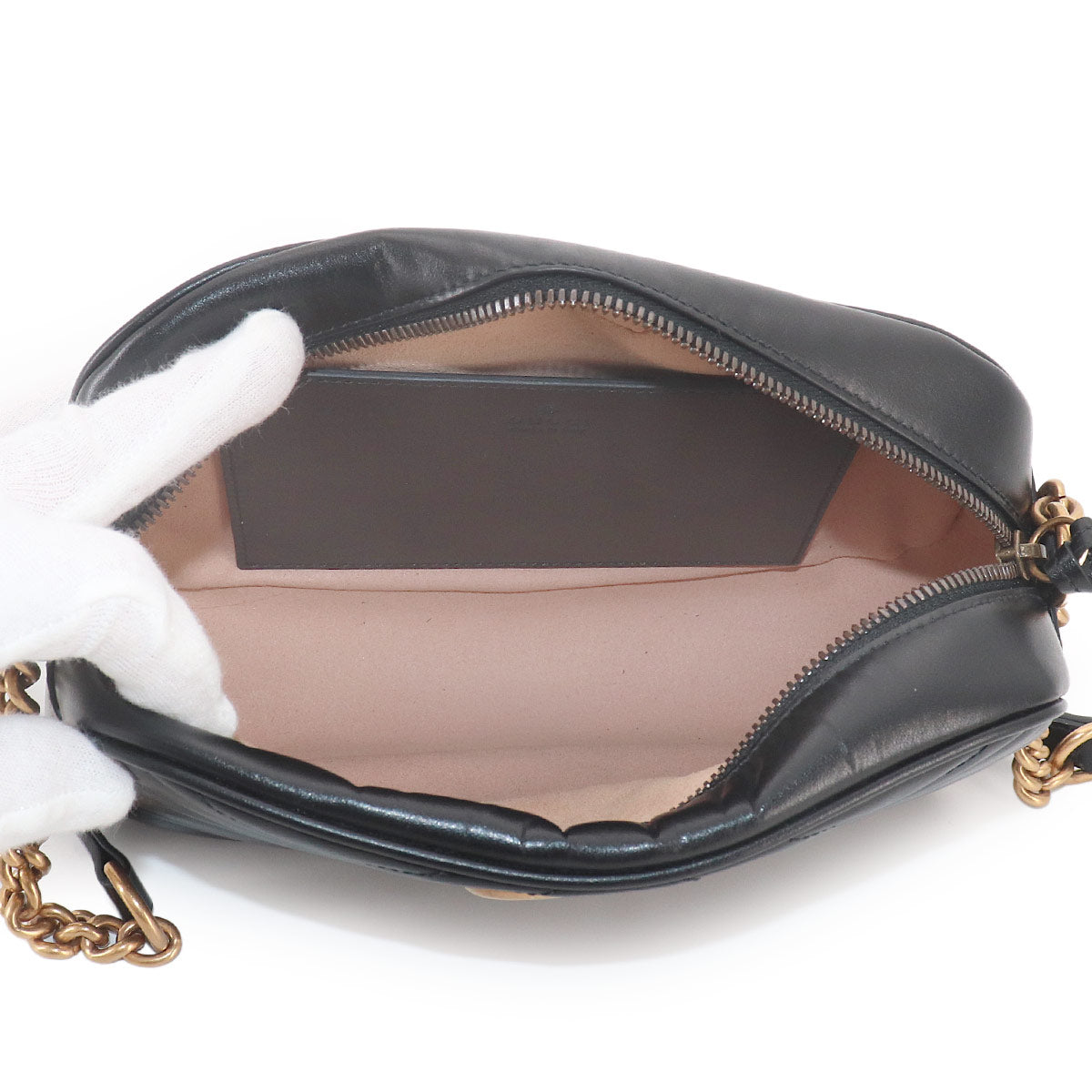 GG Marmont Chain Shoulder Bag Leather Black 447632 Purse