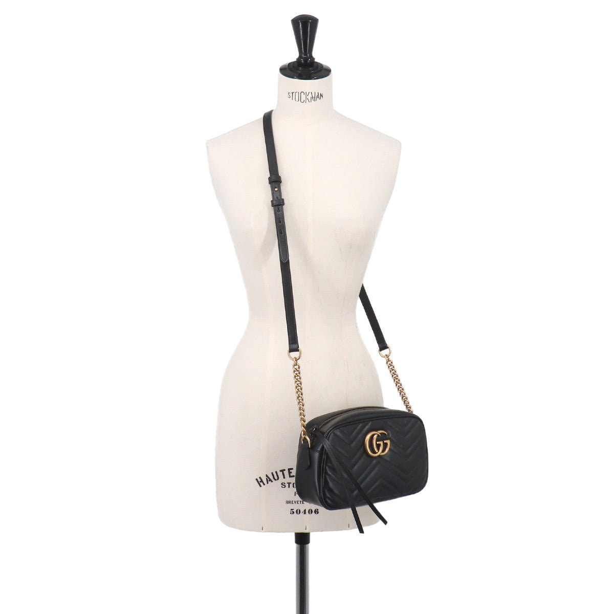 GG Marmont Chain Shoulder Bag Leather Black 447632 Purse
