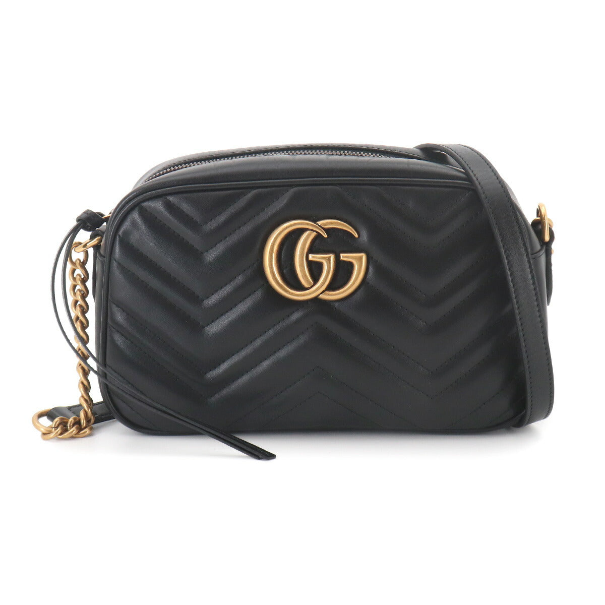 GG Marmont Chain Shoulder Bag Leather Black 447632 Purse