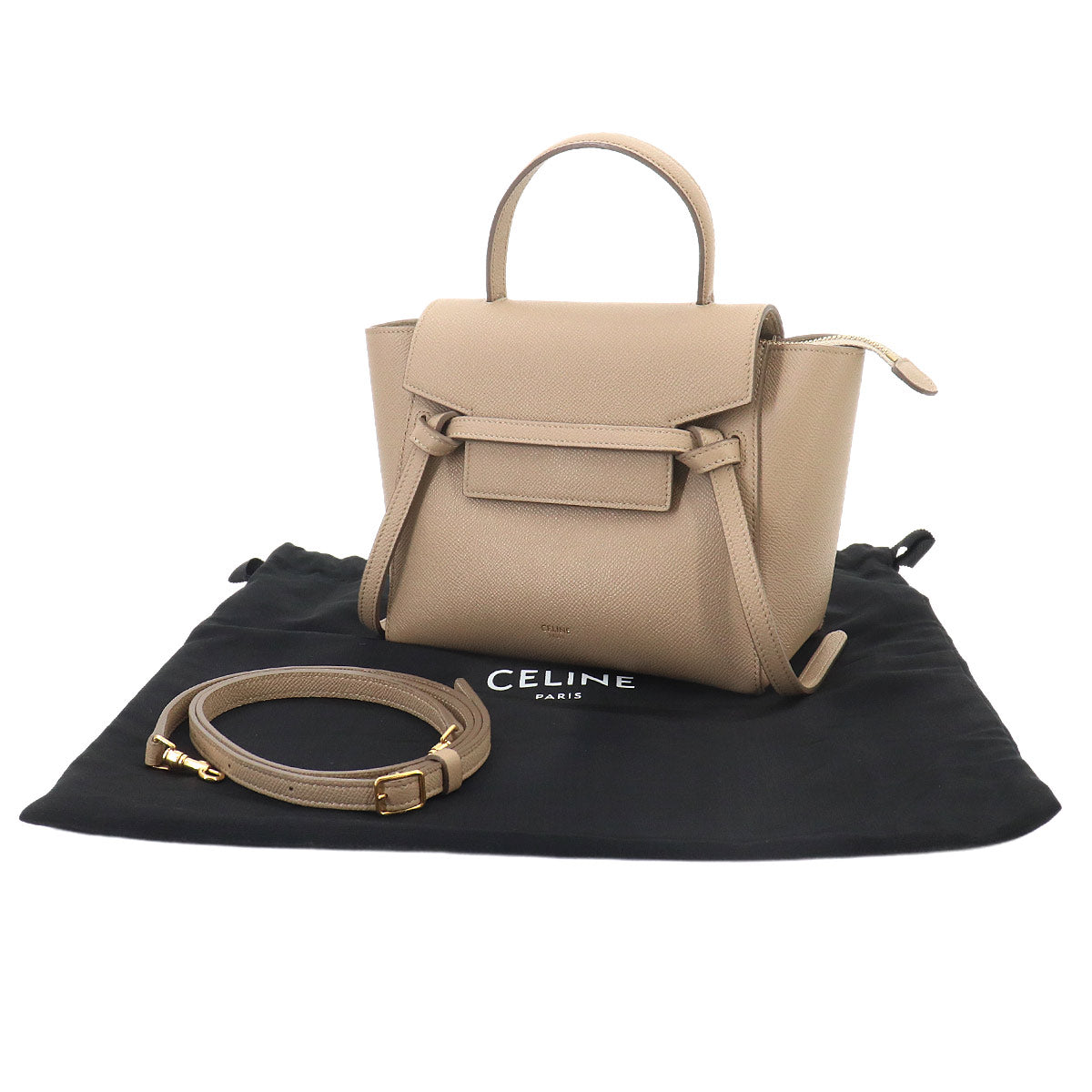 Belt Bag Nano Hand Shoulder Bag Leather Beige 189003