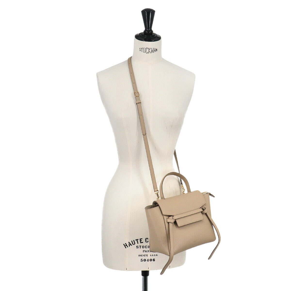 Belt Bag Nano Hand Shoulder Bag Leather Beige 189003