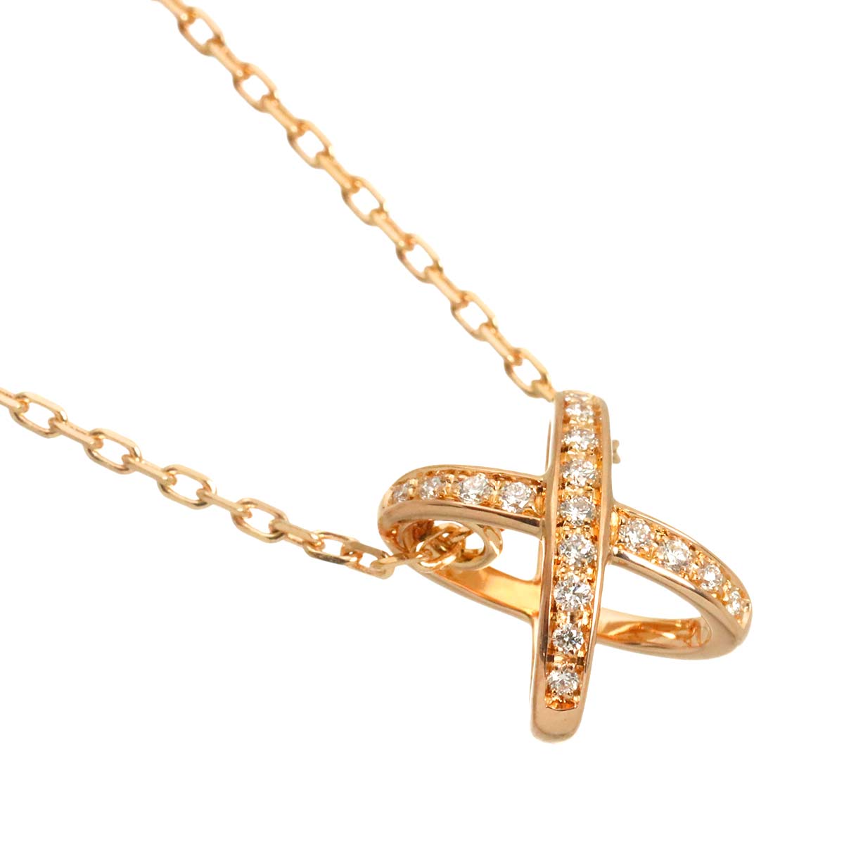 Liens Diamond Necklace 18K Pink Gold 750