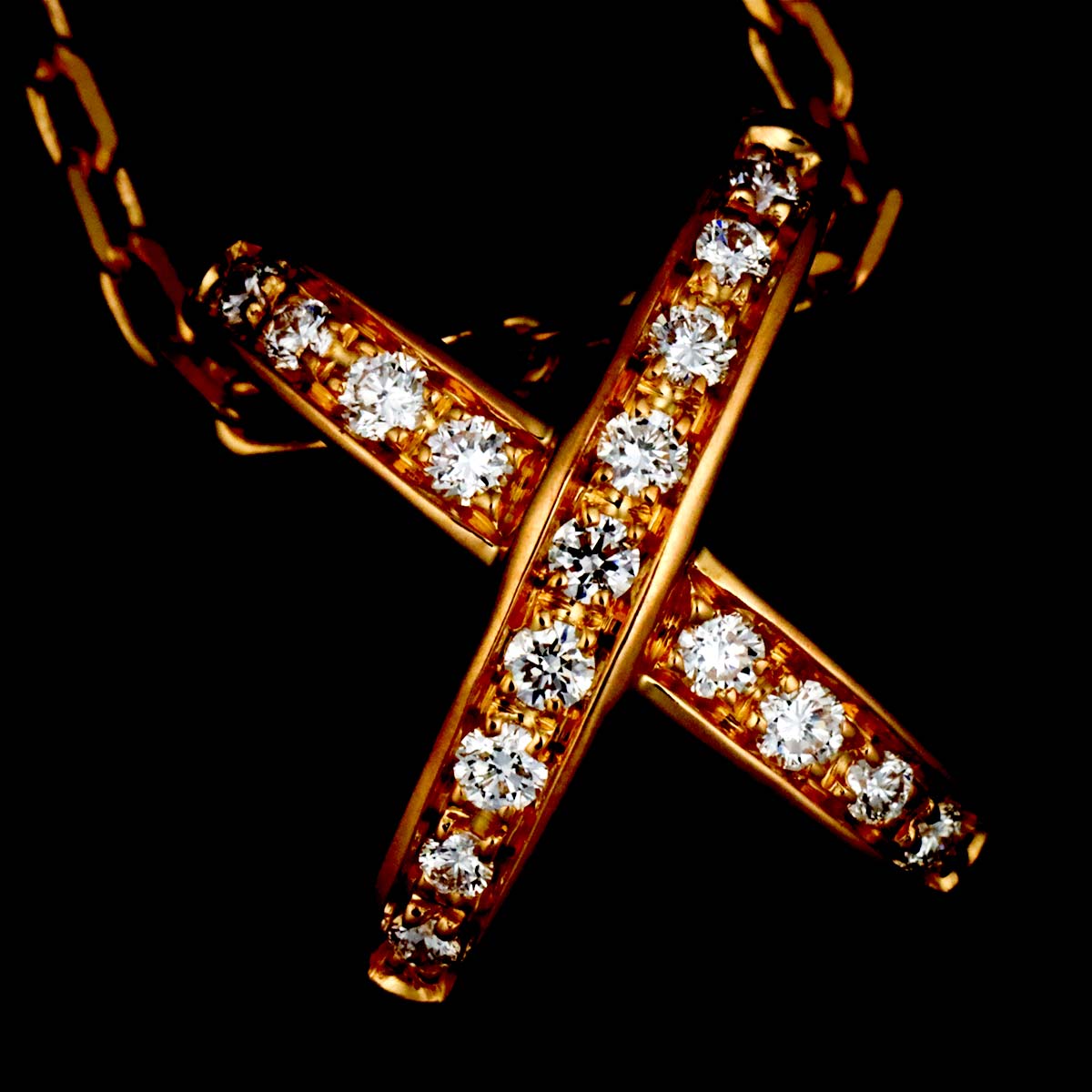 Liens Diamond Necklace 18K Pink Gold 750