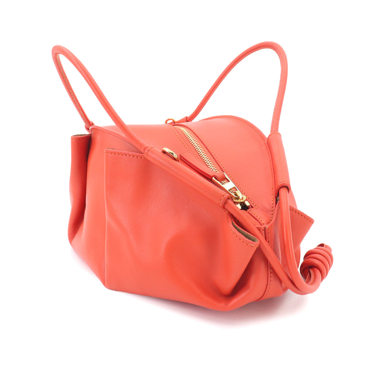 Paseo Small Hand Shoulder Bag Leather Orange Purse