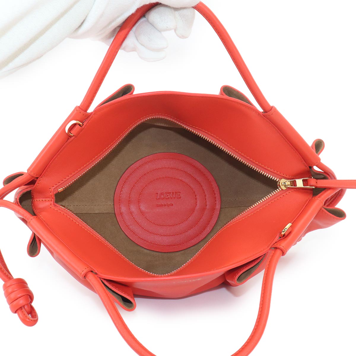 Paseo Small Hand Shoulder Bag Leather Orange Purse