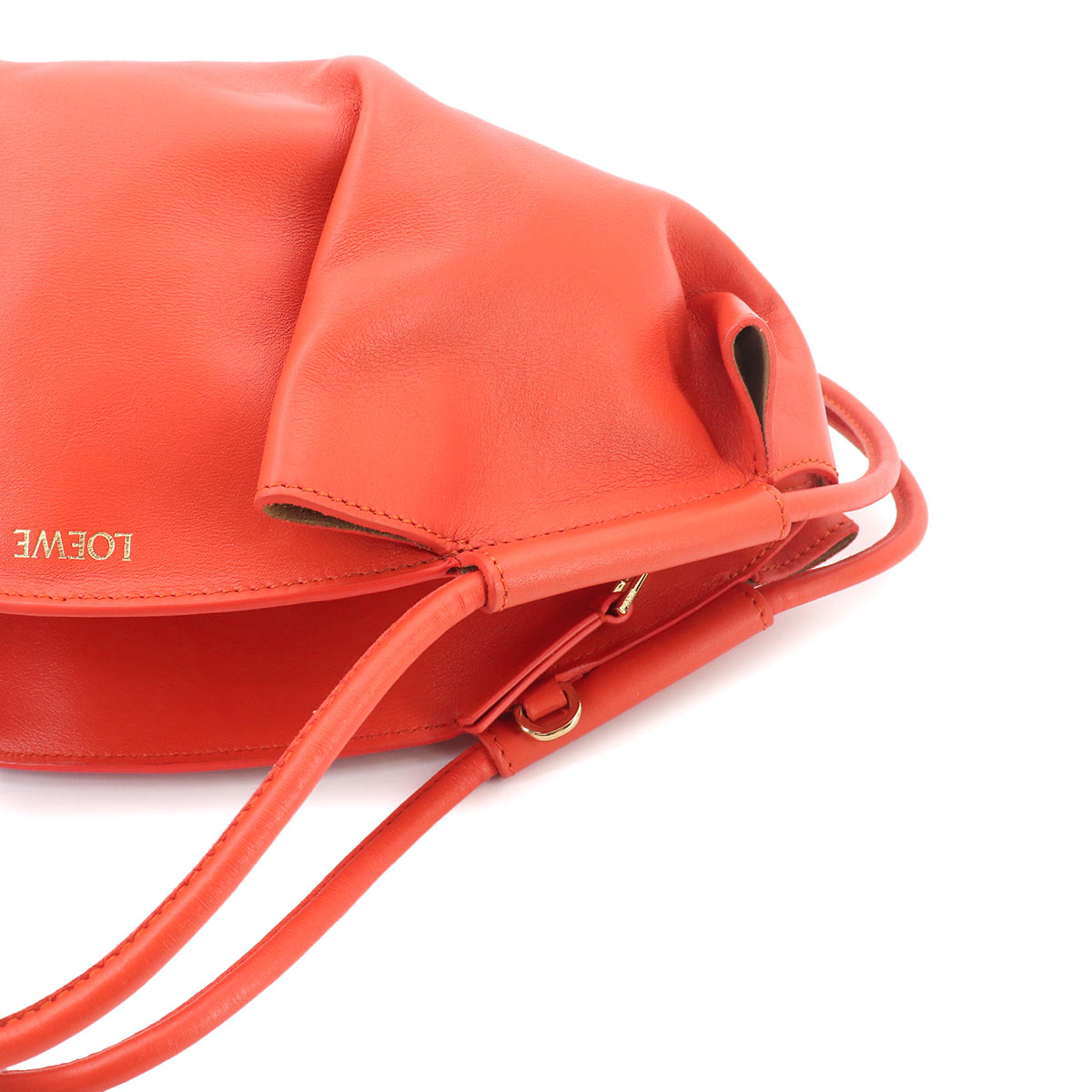 Paseo Small Hand Shoulder Bag Leather Orange Purse