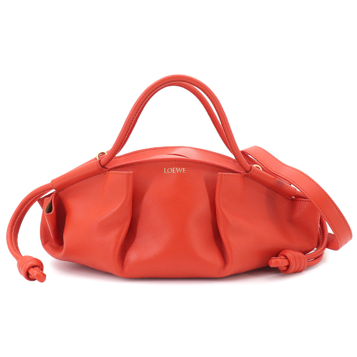 Paseo Small Hand Shoulder Bag Leather Orange Purse