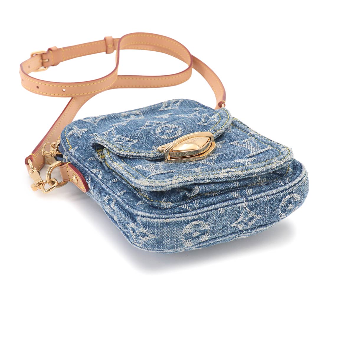 LV Remix Monogram Denim Fairfax Pochette Shoulder Bag