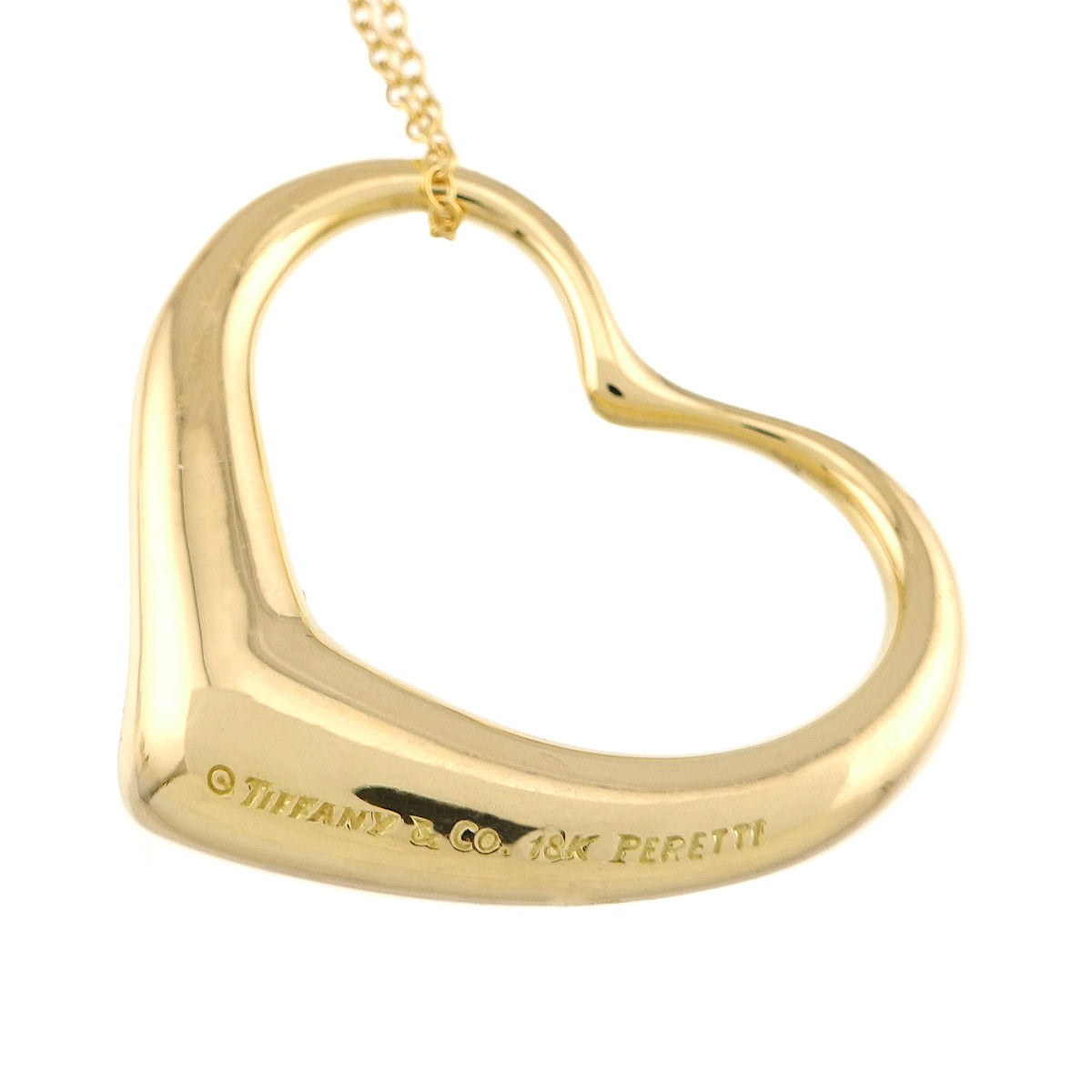 Open Heart Long Necklace 18K Yellow Gold 750