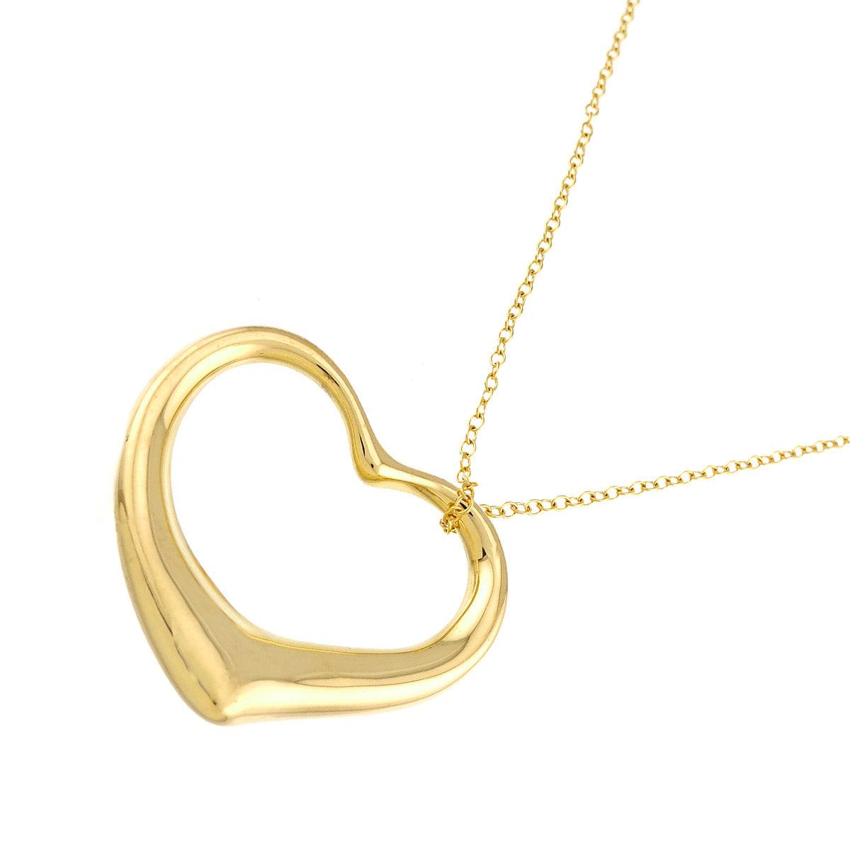 Open Heart Long Necklace 18K Yellow Gold 750
