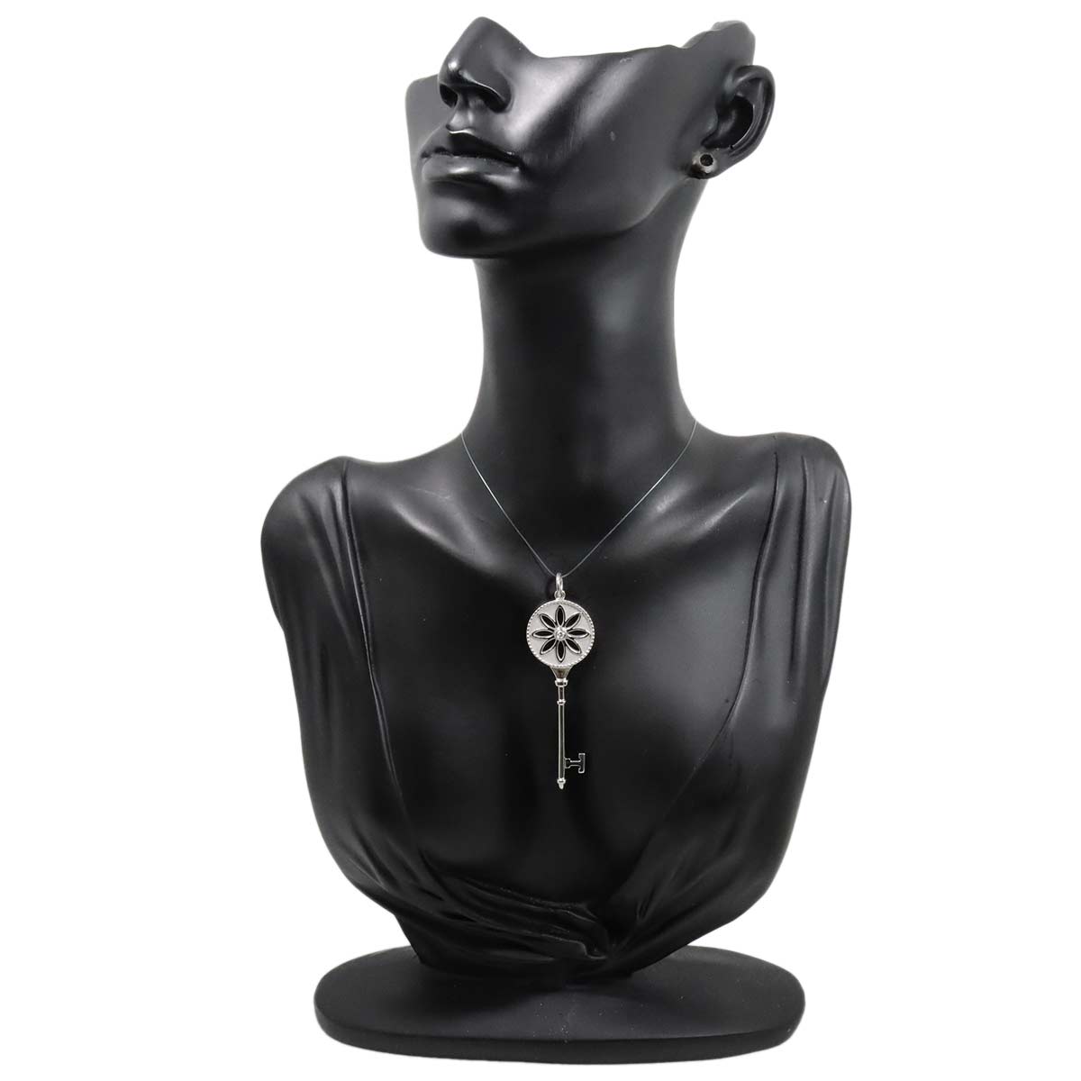 TIFFANY Co. Daisy Diamond Key Pendant Top 18K WG 750