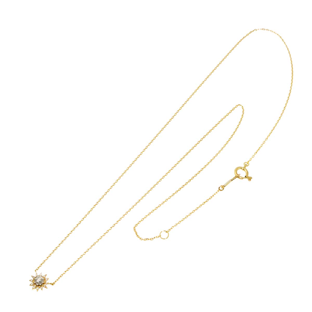 Diamond 0.08ct Necklace 18K YG 750 Pt