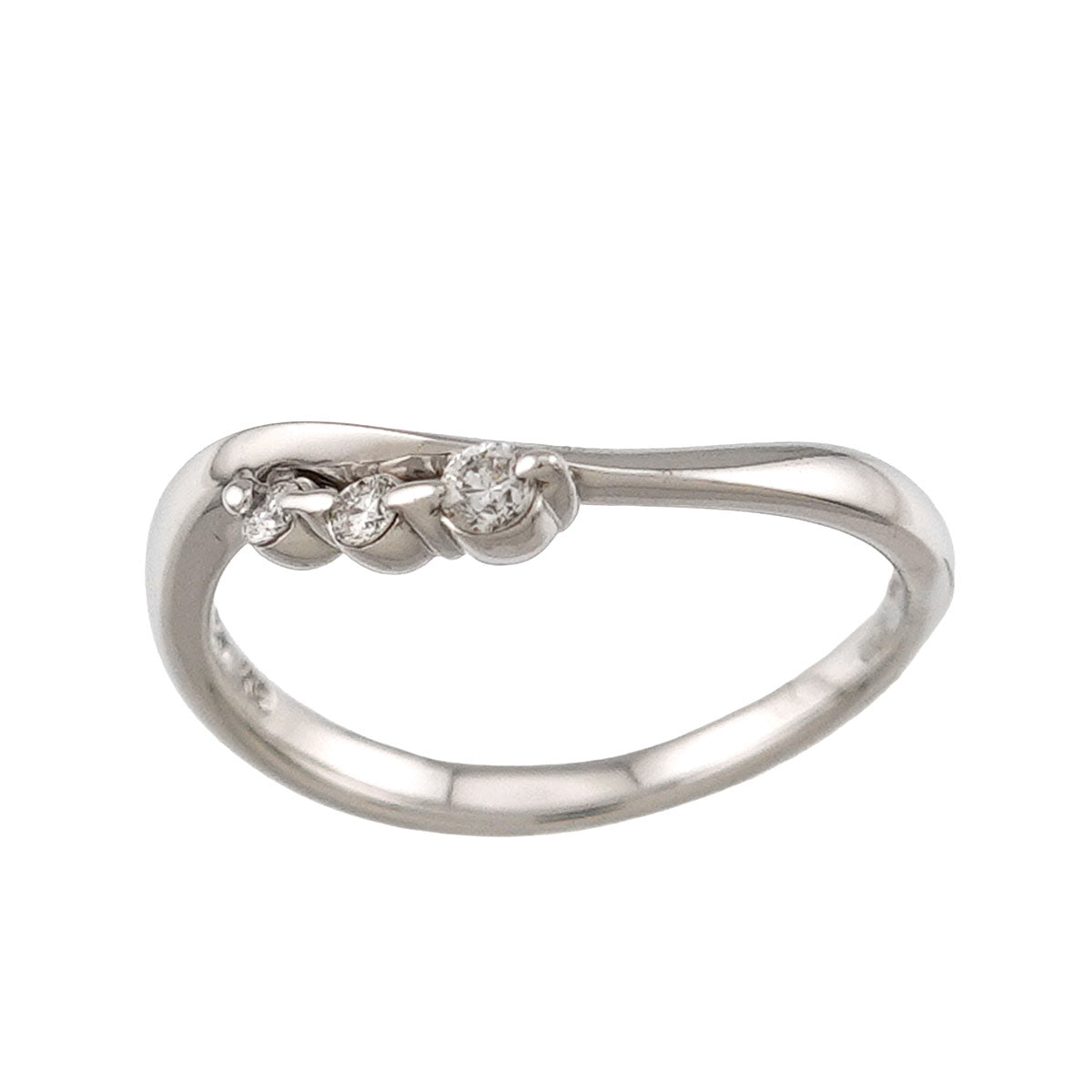 Diamond 0.05ct Ring 18K WG 750 Size3.75(US)