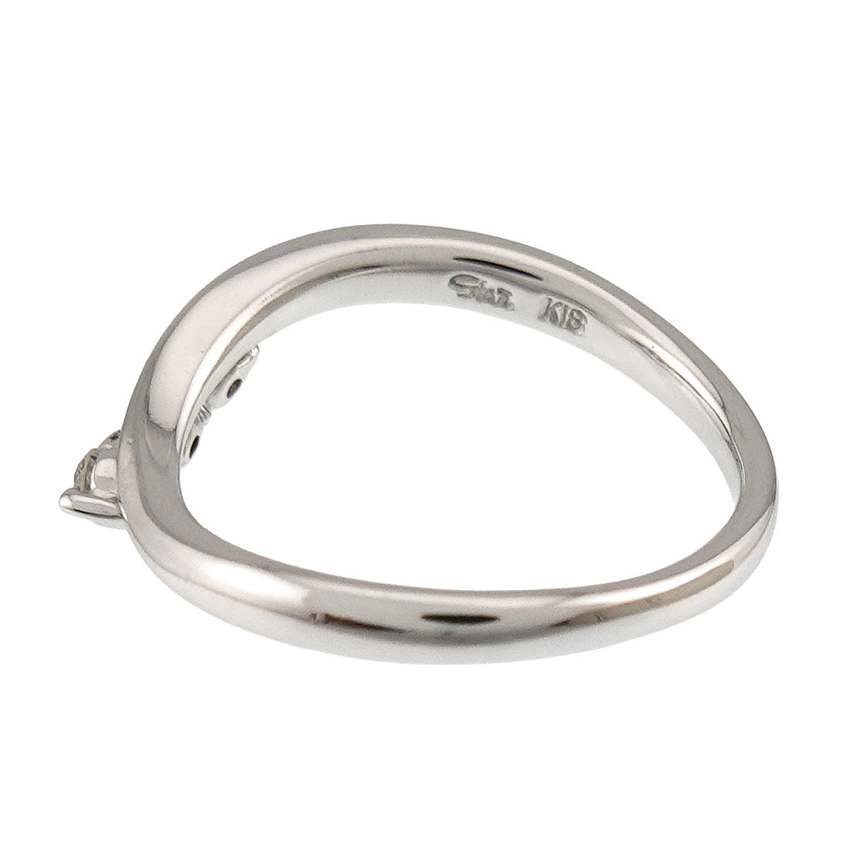 Diamond 0.05ct Ring 18K WG 750 Size3.75(US)