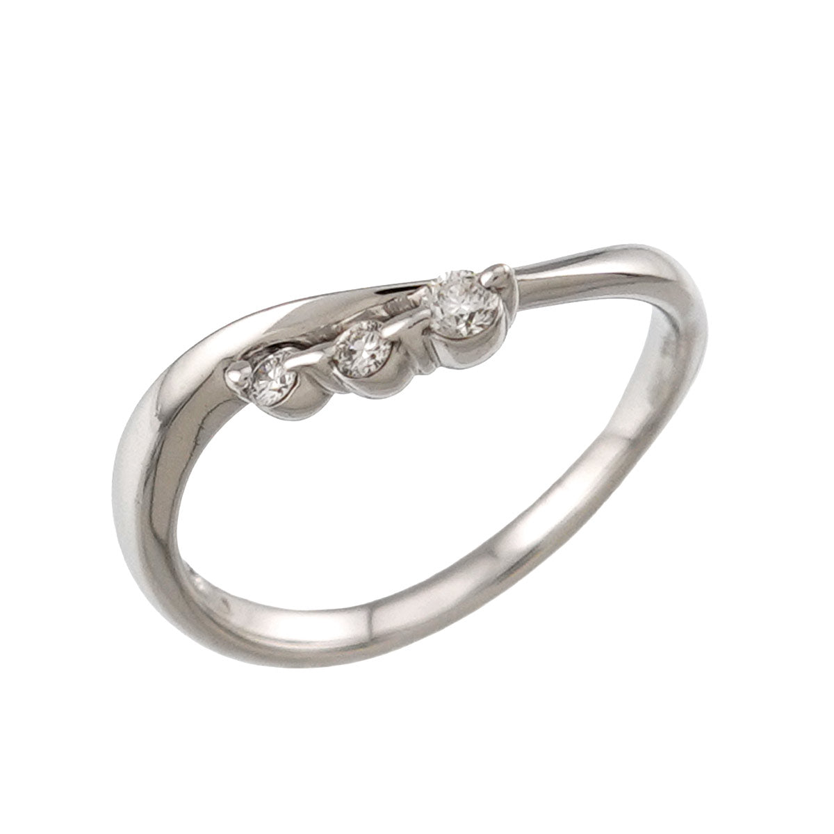 Diamond 0.05ct Ring 18K WG 750 Size3.75(US)